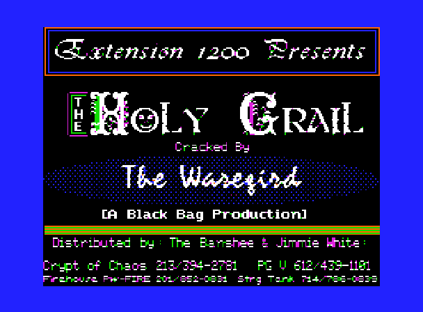 The Holy Grail Title Screen